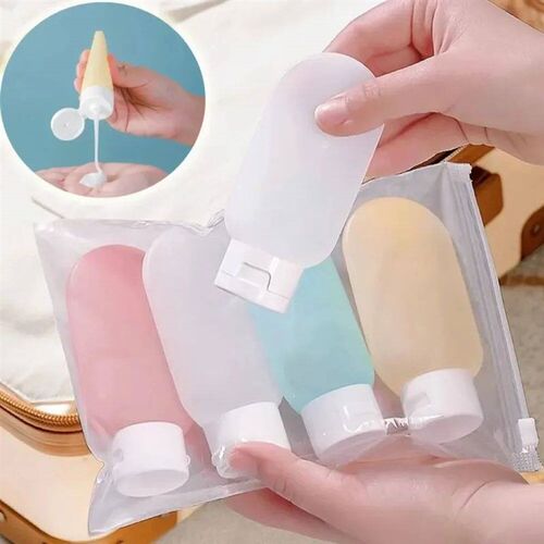 4Pcs/Set Refillable Bottle 60ml Soft Lotion Container Squeez