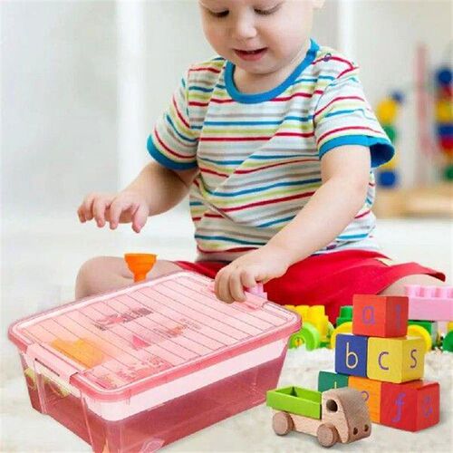 Plastic Storage Box With Divided Tray Large Capacity