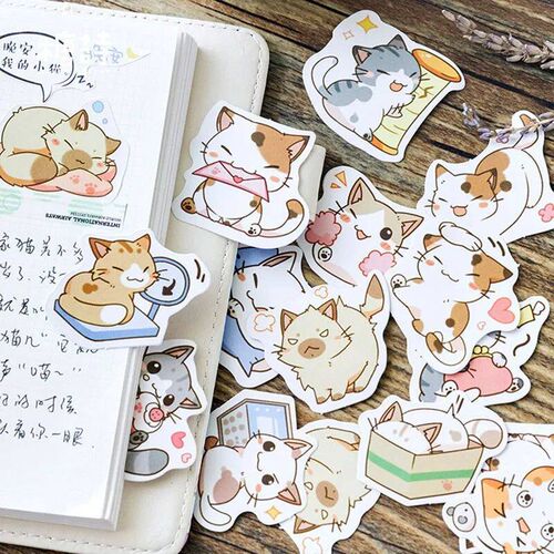 45 Ps/Box My Naughty Cats Kawaii  Paper er Diy Diary Album S