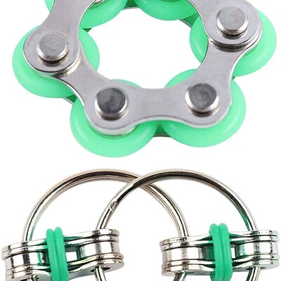 1/2pcs Anxiety Ring Bike Chain Finger Fidget Toy For Autism