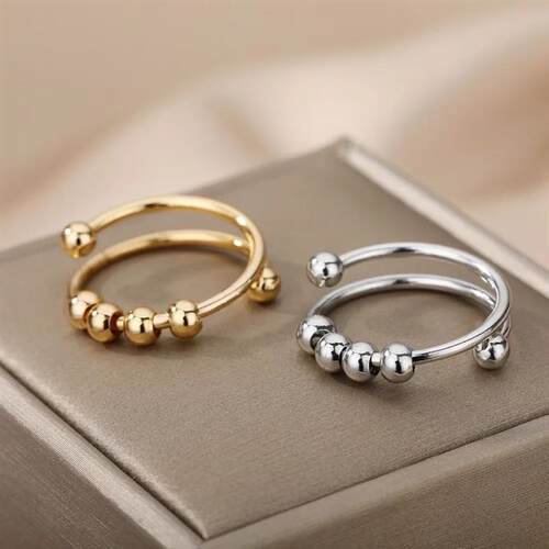 Anti Sss Anxiety Fidget Rings for Women Stainless Steel Sunf