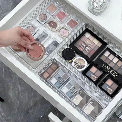 Clear Plastic Drawer Organizers Set Versatile Bathroom and V