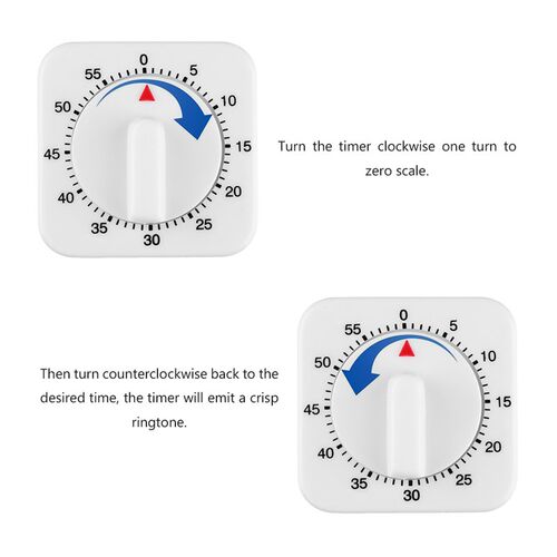 Kitchen Timer 60 Minutes Count Square Cooking Up Alarm Sleep