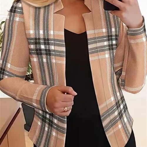 2025 Womens Fashion Nobutton Tops Printed Blazer 2025 Europe