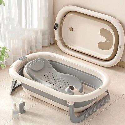 Digital temperature sensitive baby bath tub Large household
