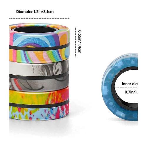 3pcs Finger Magnetic Rings Colorful Fidget Toy Set Adult Mag
