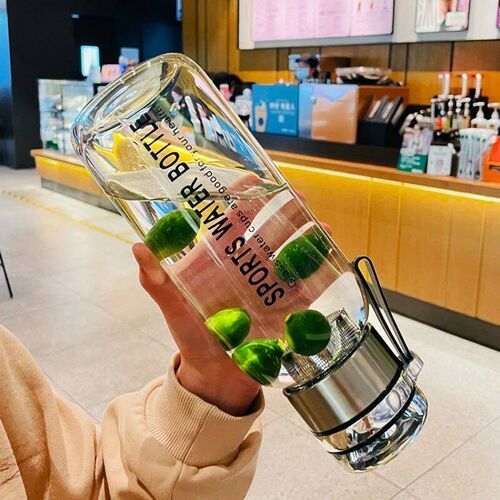 2L Large Capacity Glass Water Bottle Transparent Milk Juice