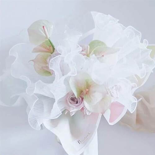 Pearl-edged bouquet wrapping paper, mesh flower wrapping pap