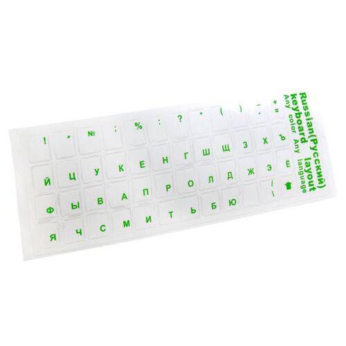 8 Colors Clear Stickers Russian Language Transparent Keyboar
