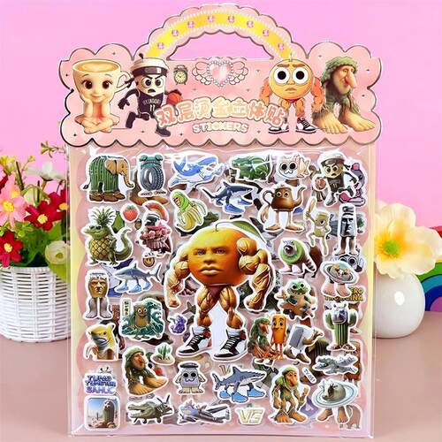 Italian Brainrot Animals Bubble Stickers for Kids Waterproof