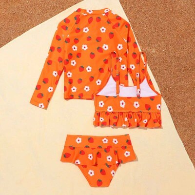 Kids Baby Swimwear Set Girls Printed Ruffles ops Briefs Tigh