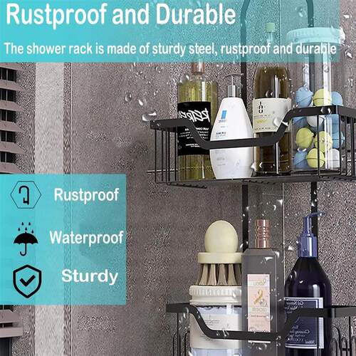 over the shower head caddy, Hanging Shower Organizer - 3-Tie