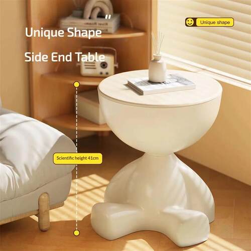 Side End Table Flat Head Figurine Small Cartoon Statue Ornam