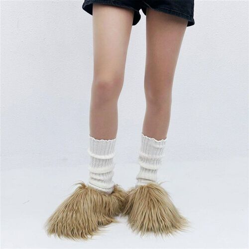 Luxury Fur Slippers Womens Round Toe Fur Slippers Womens S