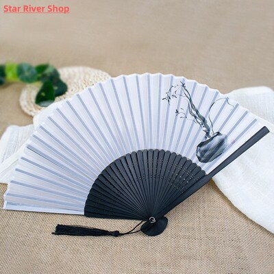Silk Folding Fan Chinese Style Handmade Painting Fan Home