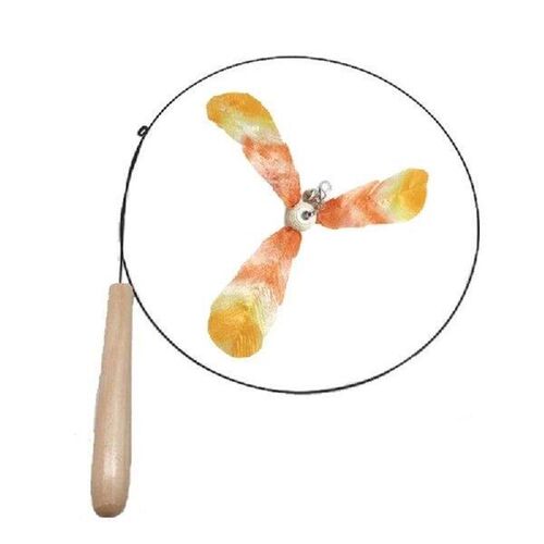 Cat Teaser Wand Toy with Feather Interaction Cat Detachable