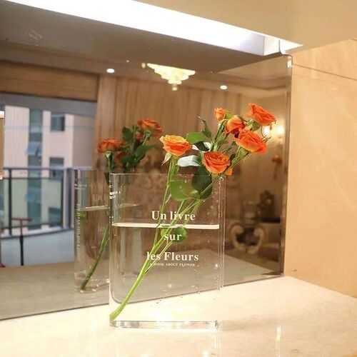 Book Vase Acrylic Vase INS Flower Transparent Flowers Home D