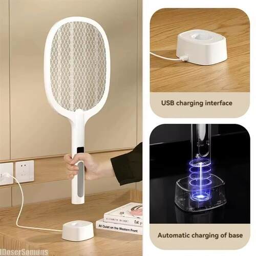 Electric Fly Swatter Handheld Fly Killer and Mosquito Trap L