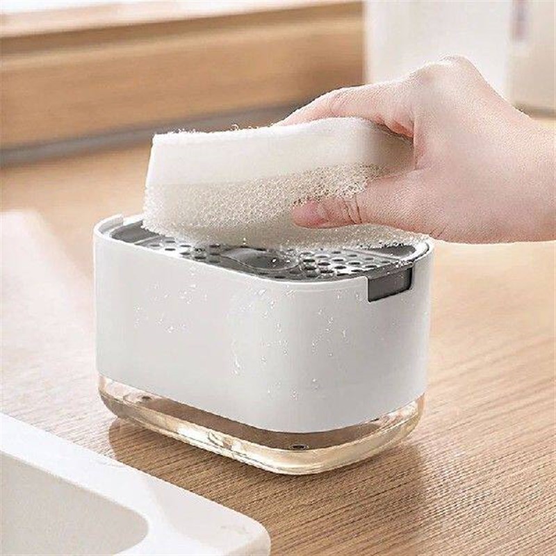 1PC Kitchen Dish Soap Dispenser With Sponge Holder, 2-in-1图片