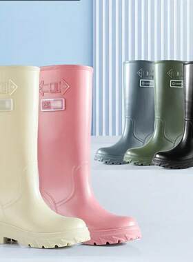 High Water Boots Woman Rain Rubber Shoes Waterproof Galoshes