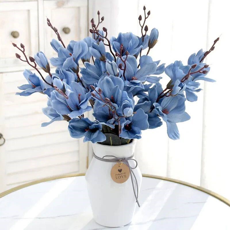 5 Forks 20 Heads High Quality Artificial Flowers Autumn Magn图片