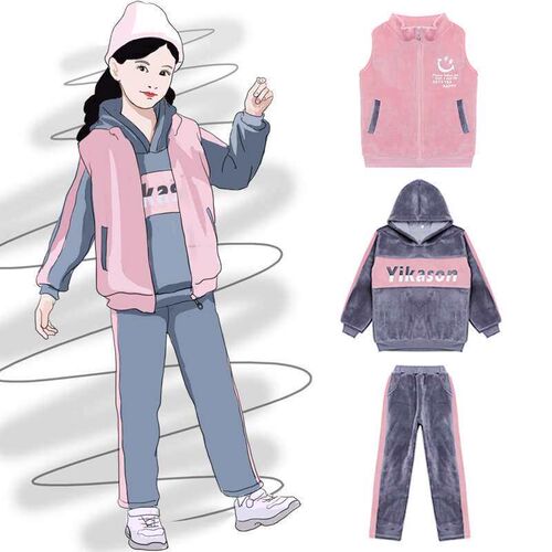 Childrens Wear Girls Winter Suit New Style Childrens Spor