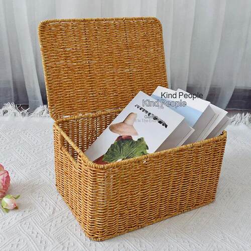 Household Rattan-like Woven Storage Box - Large Capacity Clo