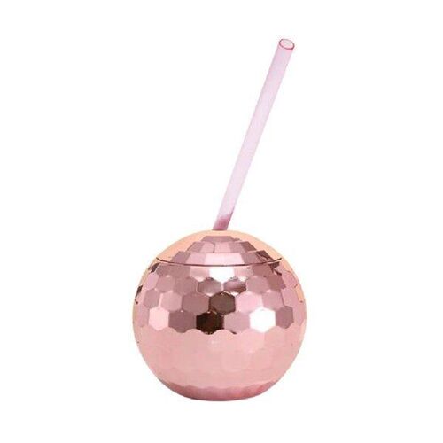 600ml Flashing Cocktail Cups with Straws Electroplating
