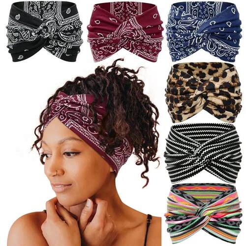 Fashion Colorful Wide Headbands Women Extra Large Turban Wor