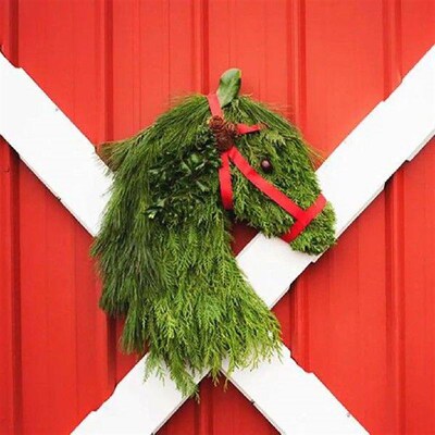Horse Head Wreath Decoration Party Supplies Wall Mount