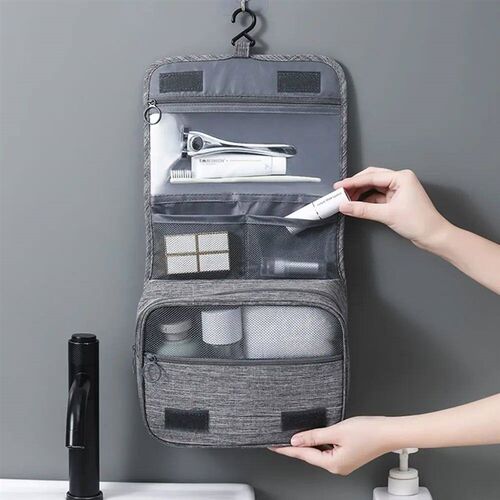Foldable Toiletry Bag Organizer Hanging Storage Bag Bathroom