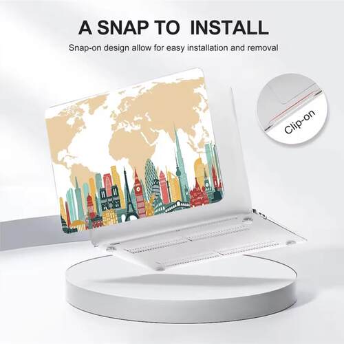 World Map Laptop Case适用于MacBook New Chip M1 Air 13 Pro 13