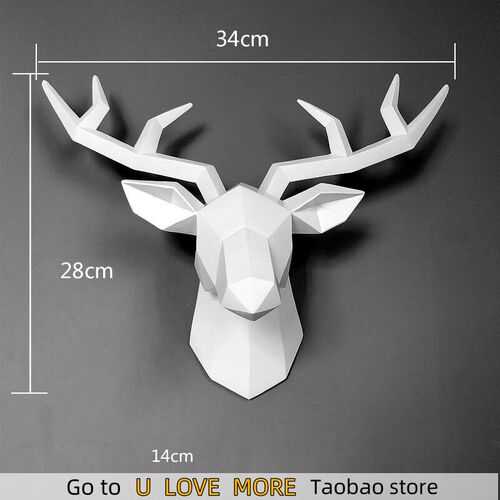 Home Decoration Accessories,3D Deer Head,Statue,Sculpture,Wa