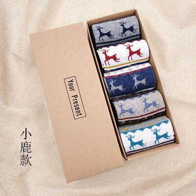wool socks men winter thick warm business sock 5双装冬棉袜男