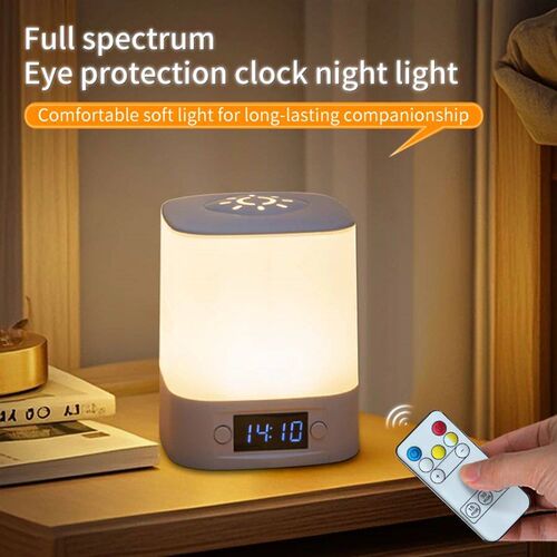 Portable Led Night Light with Clock Time Display Rechargeabl