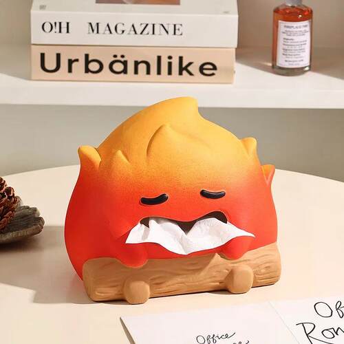 Cartoon Fire Desktop Decor ceramics Tissue box Home Living R