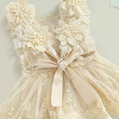 Newborn Baby Girl Photoshoot Outfits Boho Floral Lace Romper