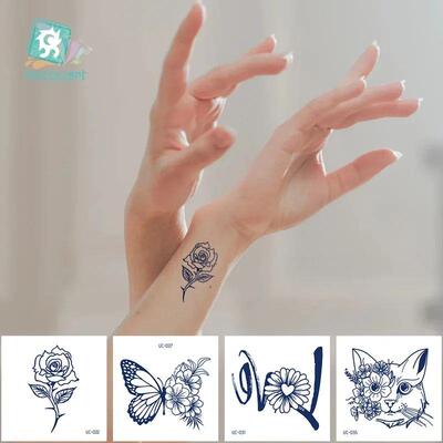 30pcs Semi Permanent Cartoon Herbal Tattoo Stickers For Wome
