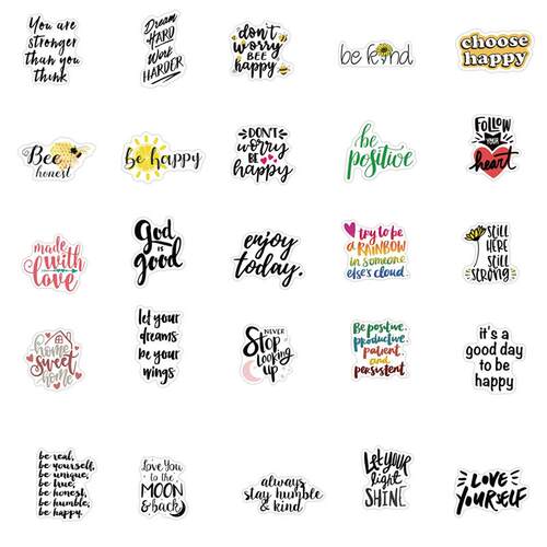 10/30/50/100Pcs Motivational Phrases Motto Sticker Quotes Se