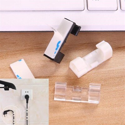 20PCS Cable Drop Clip Desk Tidy Organizer Wire Cord Lead USB