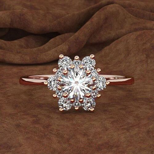 Huitan Dazzling Flower Shaped Women Rings for Wedding Engage