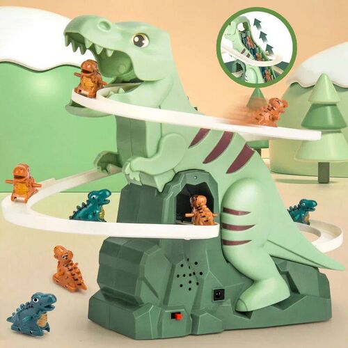Toddler Dinosaur Climbing Slide Stairs Toy Race Track Game S