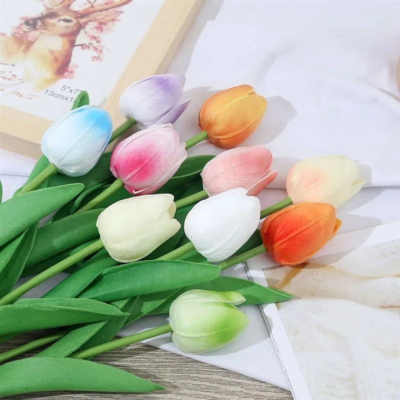3/5pcs Tulip Artificial Flowers Real Touch Fake Flower Party图片