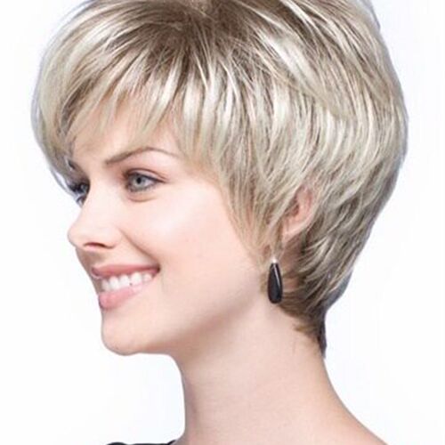 Wig wig set platinum blonde fluffy short curly hair set