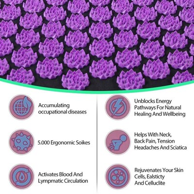 3PCS Acupressure Yoga Mat Cushion Sensi Massage Body Kuznets