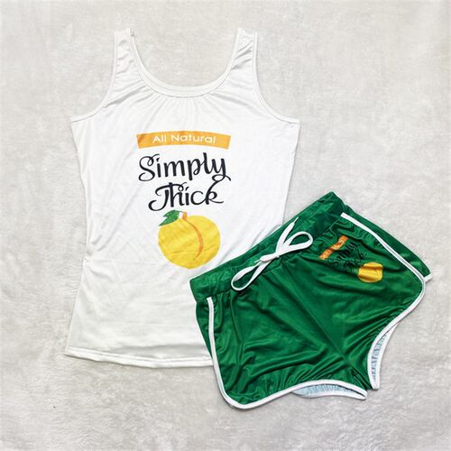 Womens Shorts Fitness Two Piece Set Shoulder Crop Top Slim