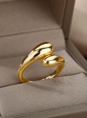 Stainless Steel Smooth Double Ball Beads Rings For Women 202