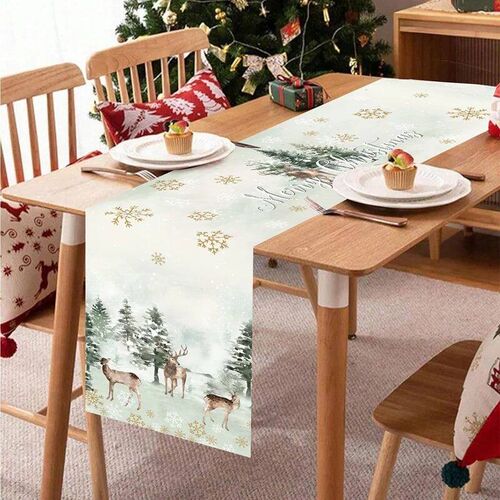 Christmas Table Runner Merry Christmas Decoration for Home X