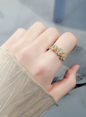 Zircon Daisy Ring Fashionable Open Adjustable Finger Ring fo