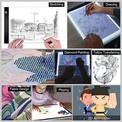 A5 Led Sketching Copying Drawing Board Transparent Light Boa